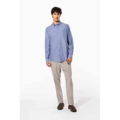 Men's long-sleeved Oxford shirt